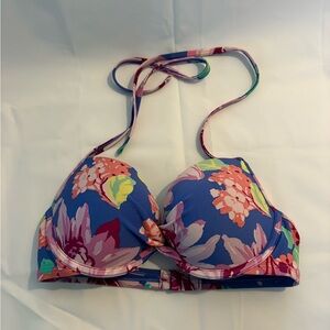Aerie Multicolor Floral Print Bikini Top